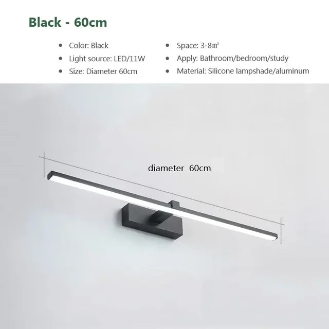 Tube LED Waterproof Bathroom Mirror Wall Light