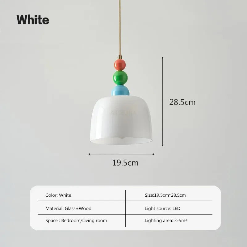 Modern Glass Wood Bowl Pendant Light