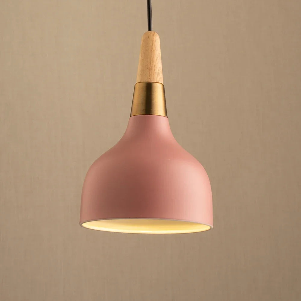 Nordic Wood Macaron Pendant Light