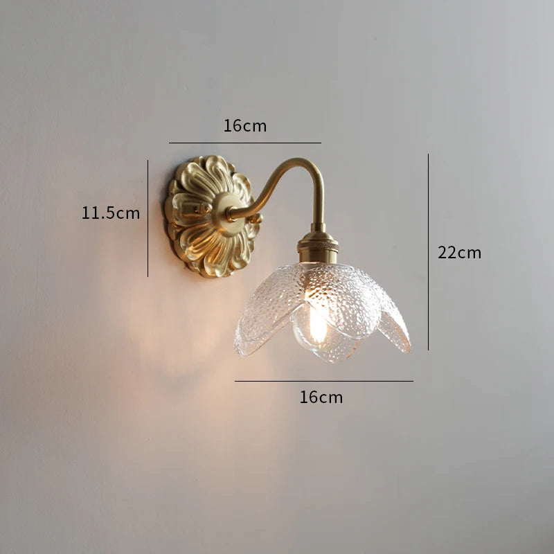 Copper Wandlamp Sconce Glass Wall Light