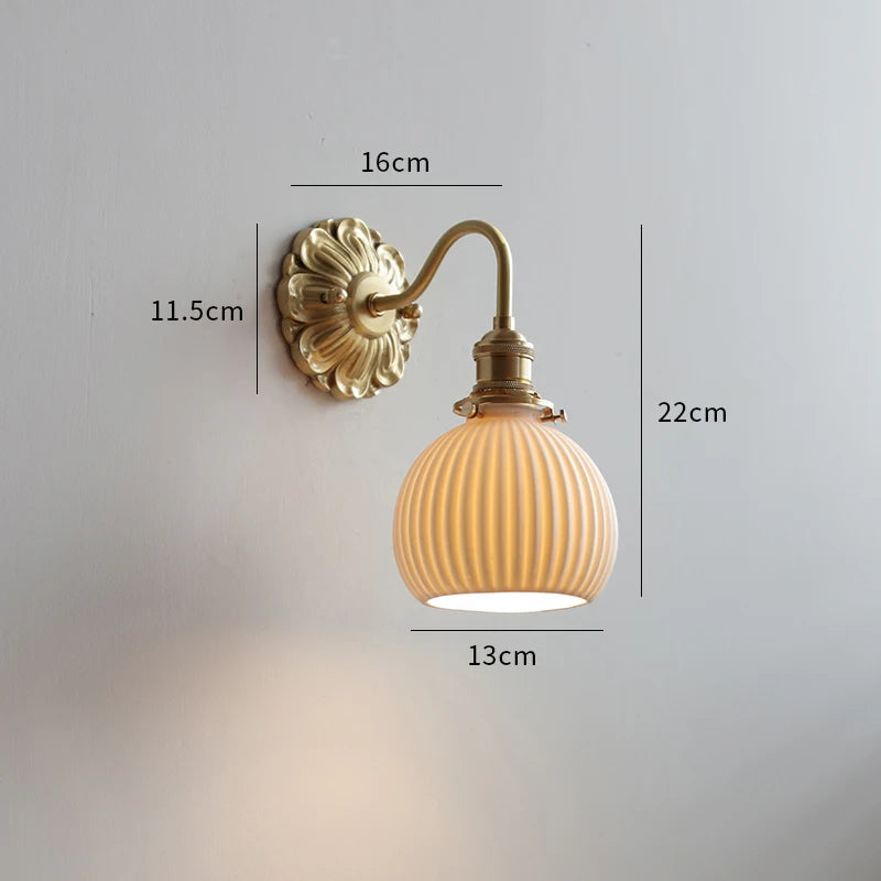 Copper Wandlamp Sconce Glass Wall Light