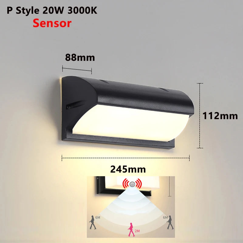 Motion Sensor Waterproof Outdoor LED Wall Light