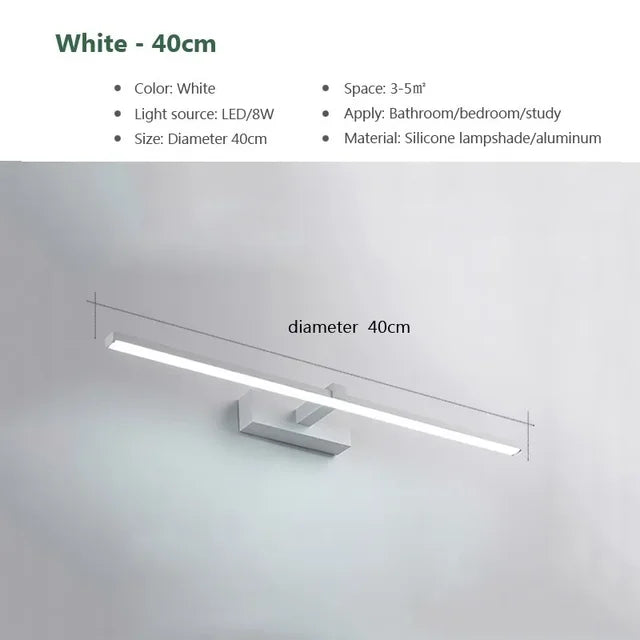 Tube LED Waterproof Bathroom Mirror Wall Light