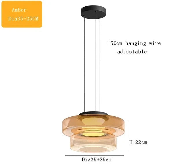 Minimalism Glass LED Chandelier Light