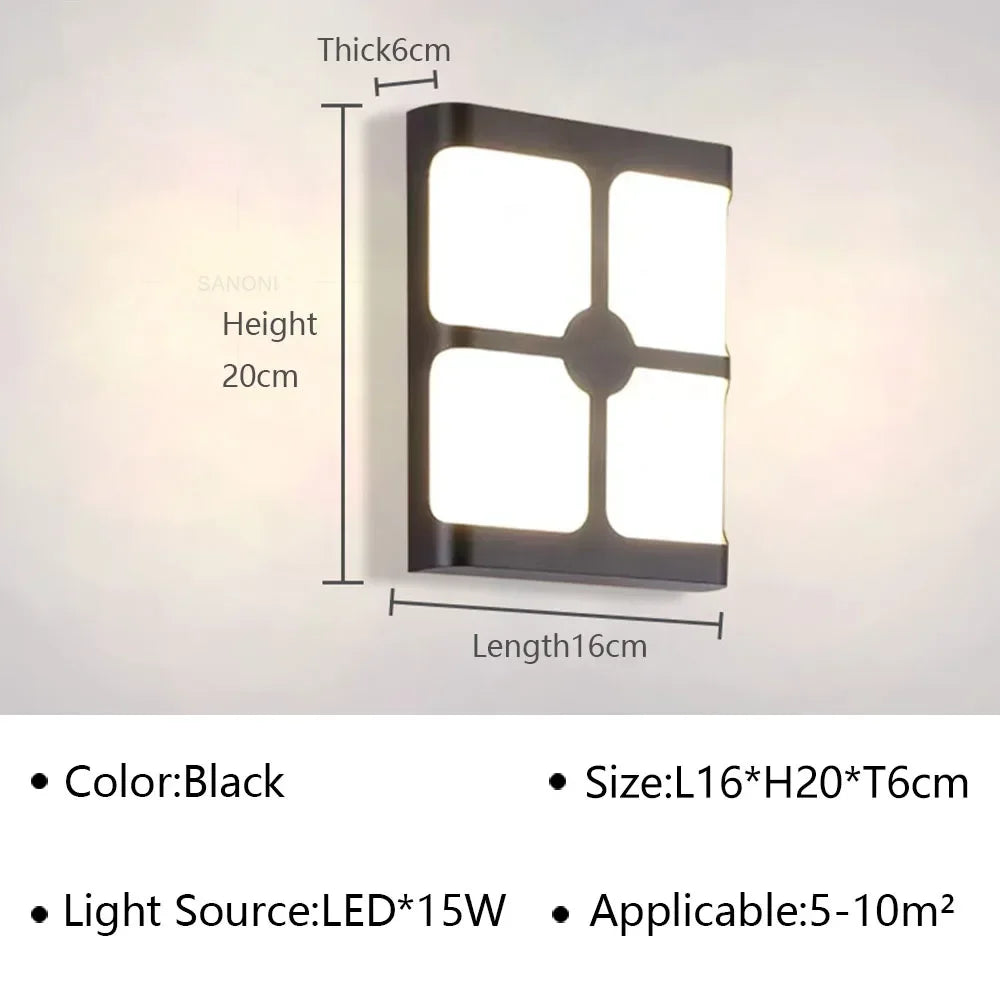 Outdoor Rectangle Waterproof Wall Light