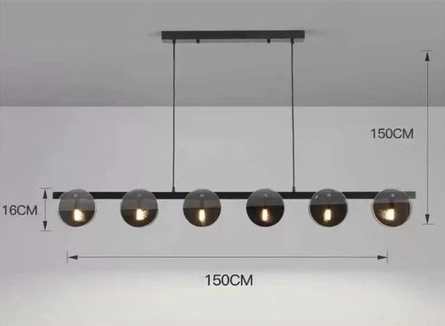 Nordic Black Glass Chandelier Light