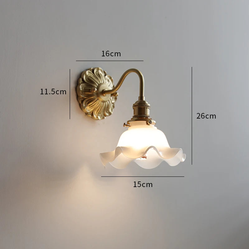 Copper Wandlamp Sconce Glass Wall Light