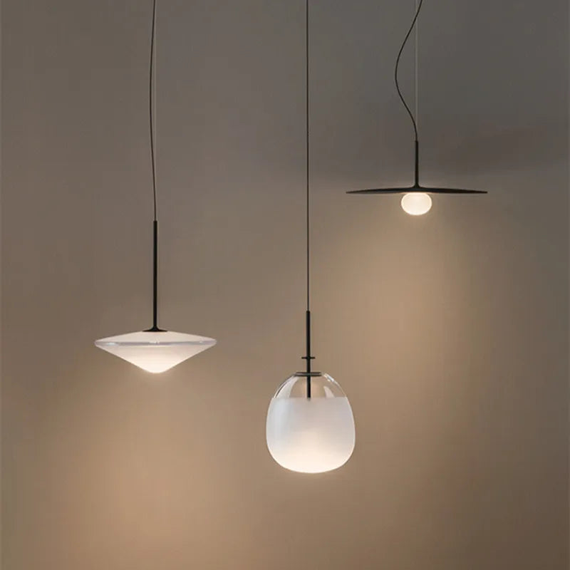 Multi-Shape Glass Stone Pendant Light