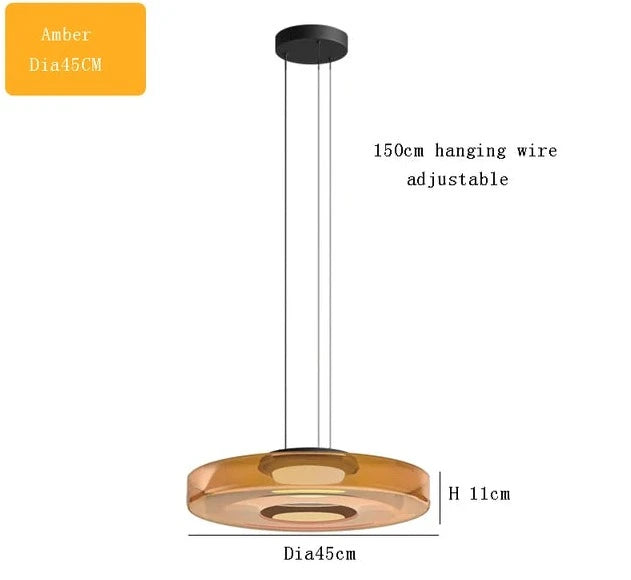 Minimalism Glass LED Chandelier Light