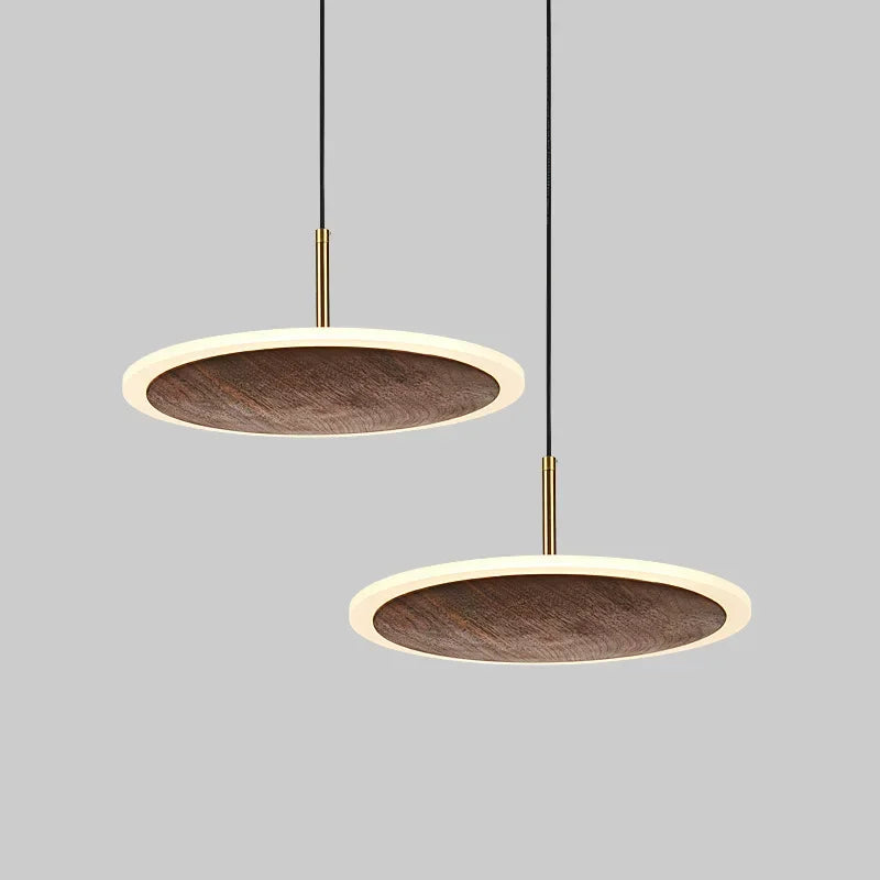 Modern Walnut Pendant Light