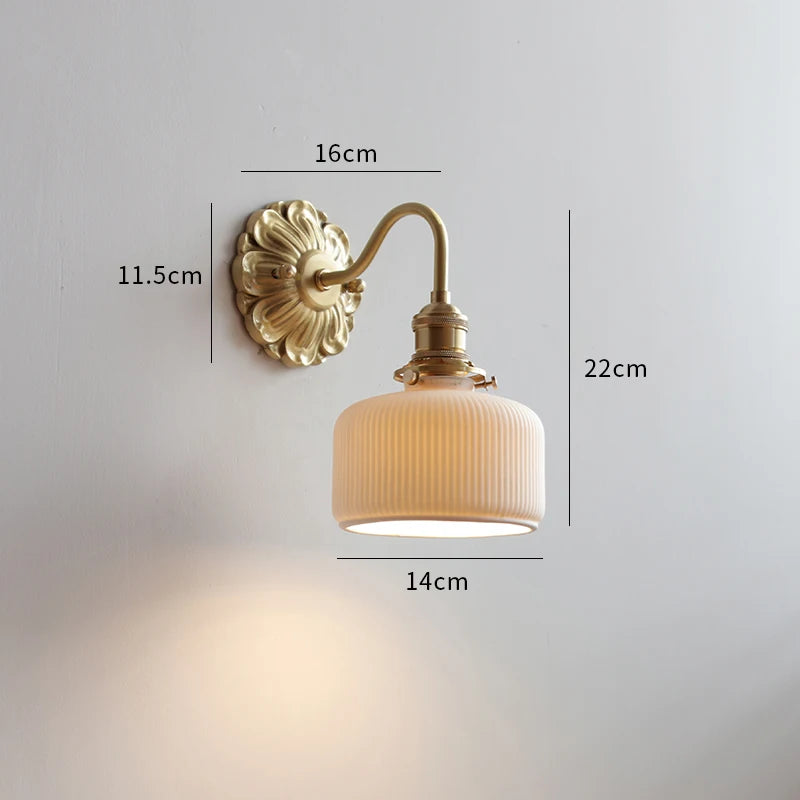 Copper Wandlamp Sconce Glass Wall Light