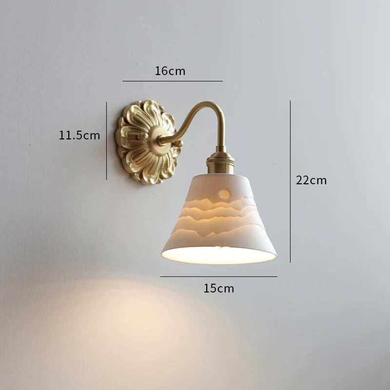 Copper Wandlamp Sconce Glass Wall Light