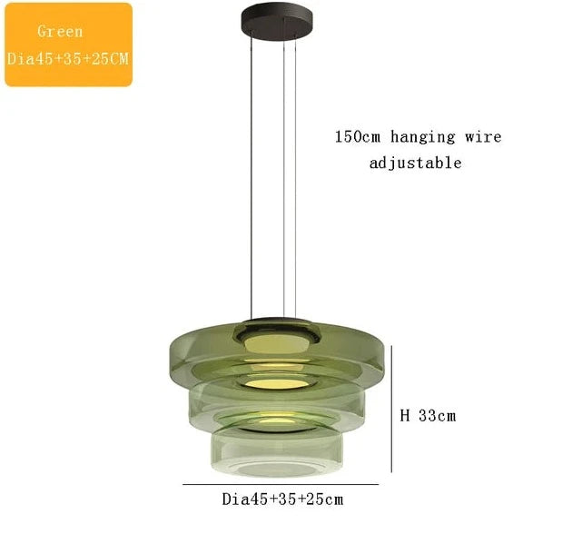 Minimalism Glass LED Chandelier Light