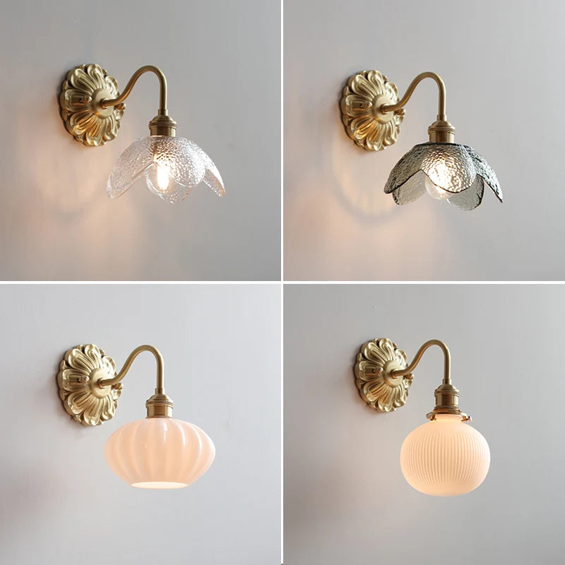 Copper Wandlamp Sconce Glass Wall Light