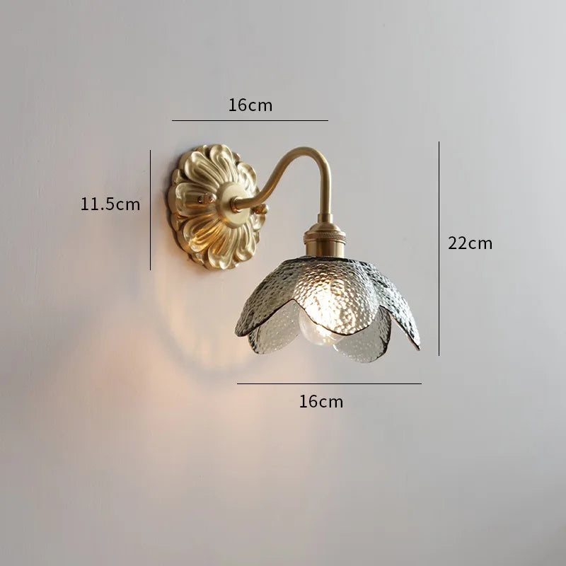 Copper Wandlamp Sconce Glass Wall Light