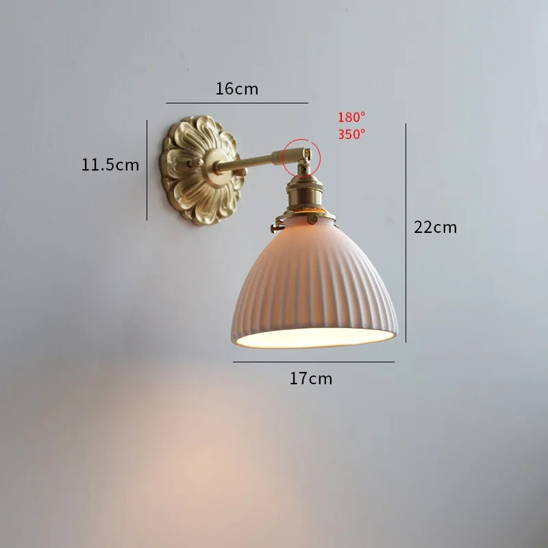 Copper Wandlamp Sconce Glass Wall Light