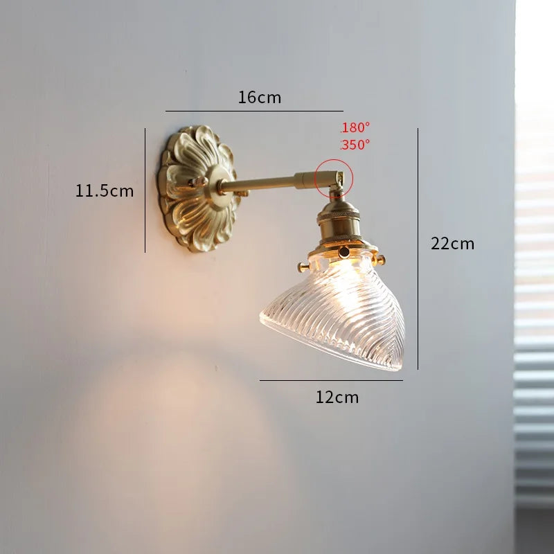 Copper Wandlamp Sconce Glass Wall Light