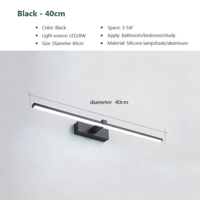 Tube LED Waterproof Bathroom Mirror Wall Light