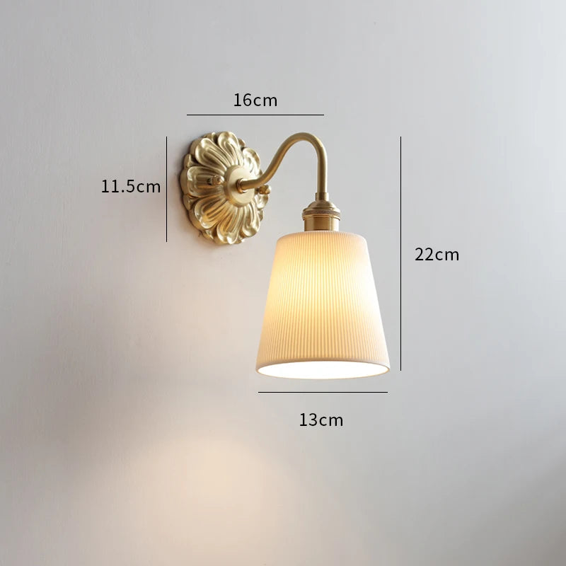 Copper Wandlamp Sconce Glass Wall Light