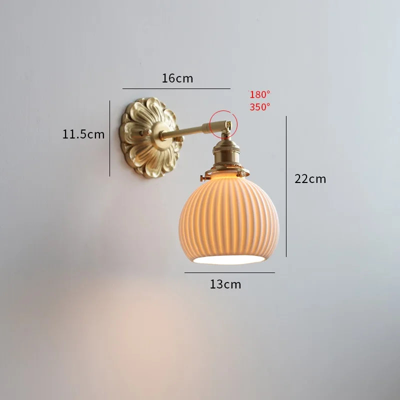 Copper Wandlamp Sconce Glass Wall Light