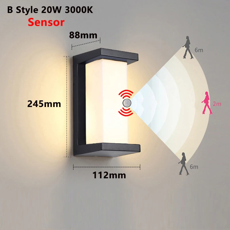 Motion Sensor Waterproof Outdoor LED Wall Light