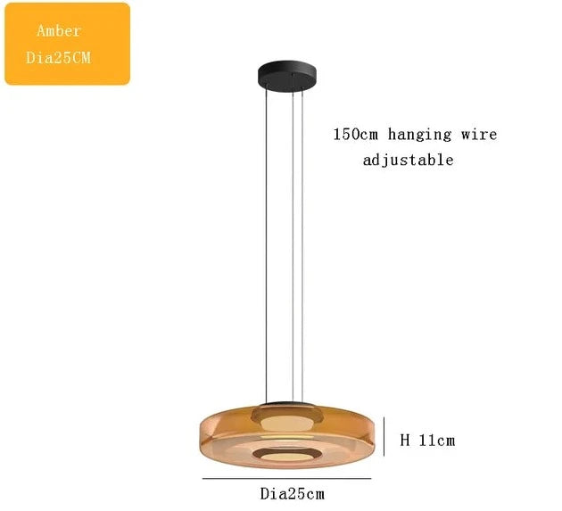 Minimalism Glass LED Chandelier Light