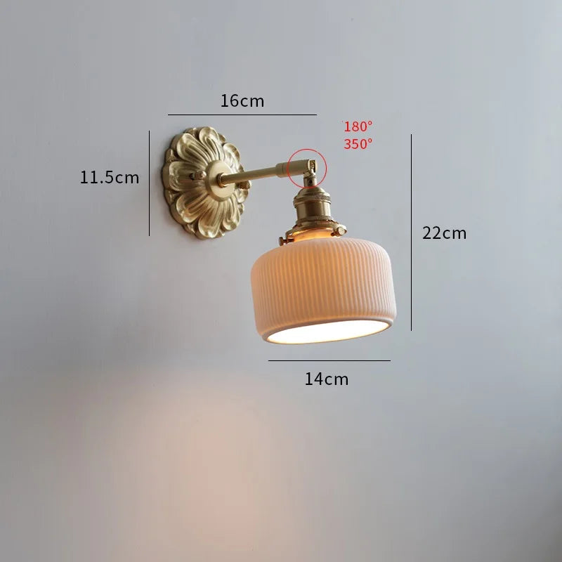 Copper Wandlamp Sconce Glass Wall Light