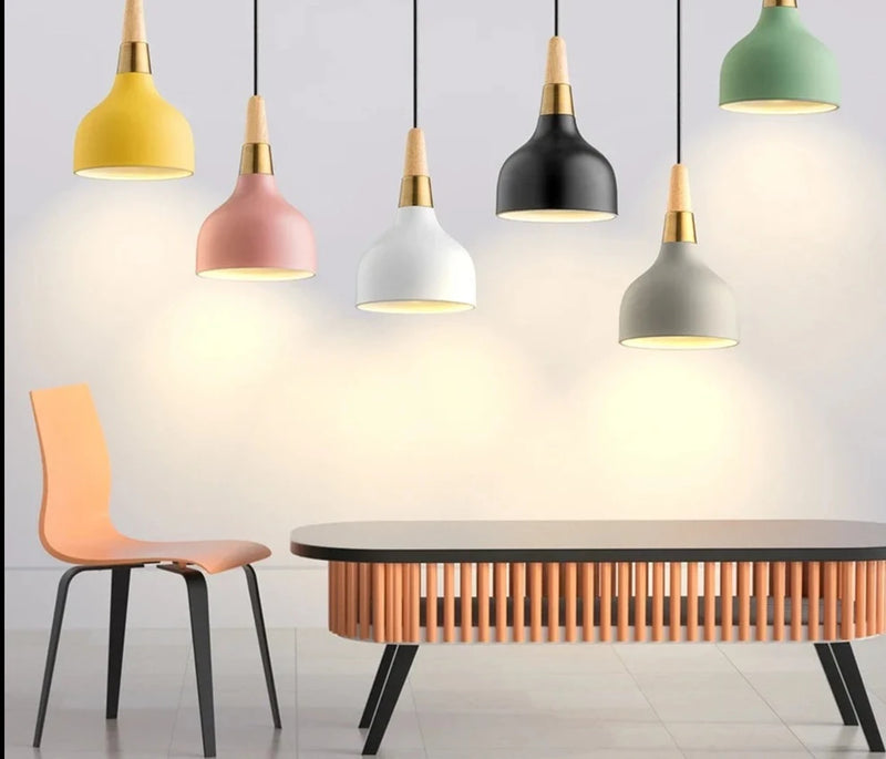 Nordic Wood Macaron Pendant Light