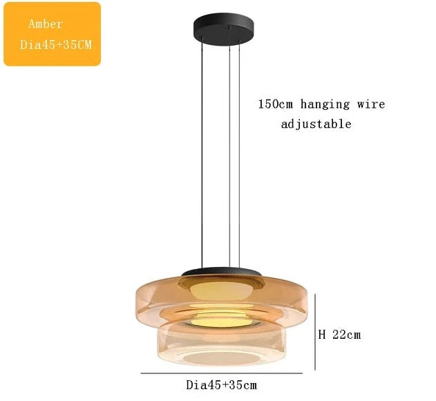 Minimalism Glass LED Chandelier Light