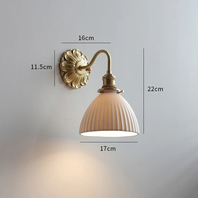 Copper Wandlamp Sconce Glass Wall Light