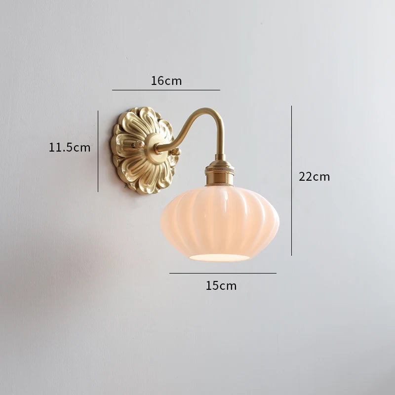 Copper Wandlamp Sconce Glass Wall Light