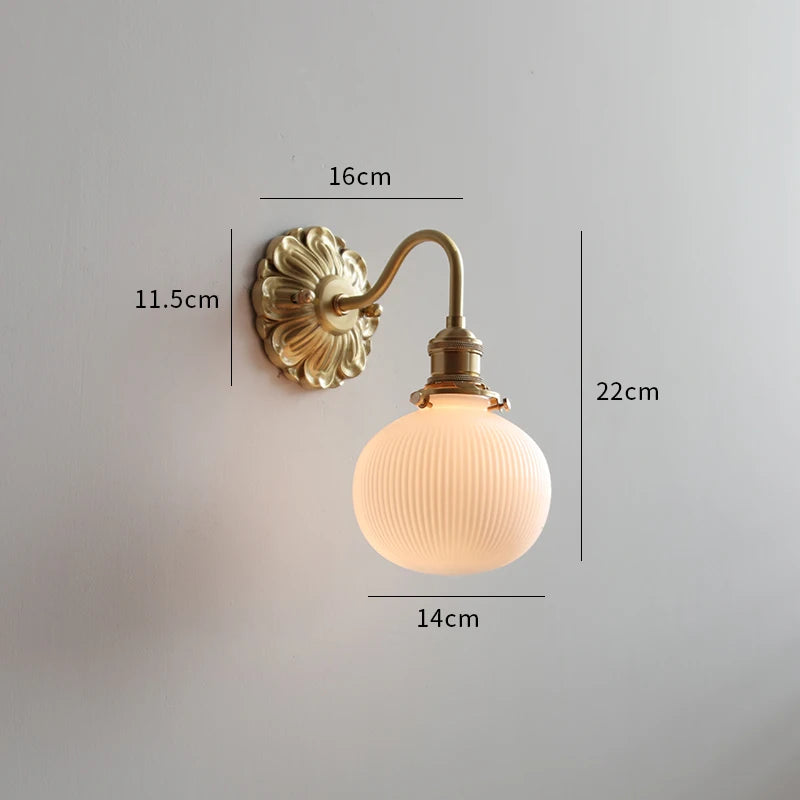 Copper Wandlamp Sconce Glass Wall Light