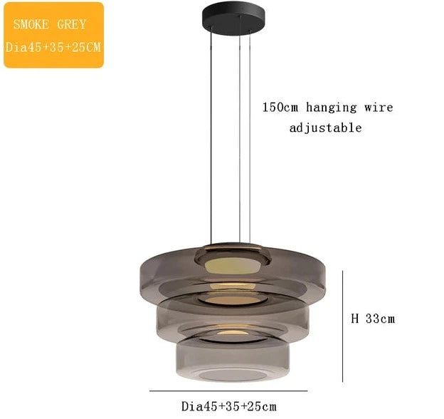 Minimalism Glass LED Chandelier Light