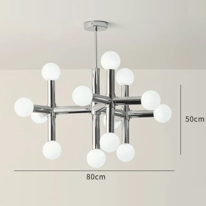 Chrome Glass Ball Chandelier