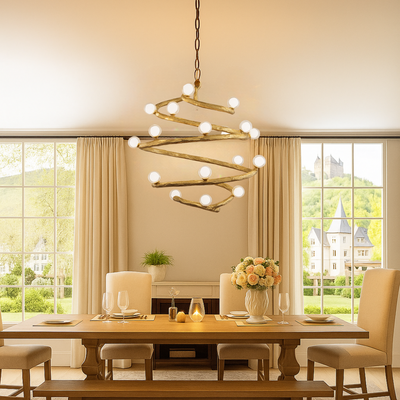 Spiral Nordic Rustic Tree Chandelier