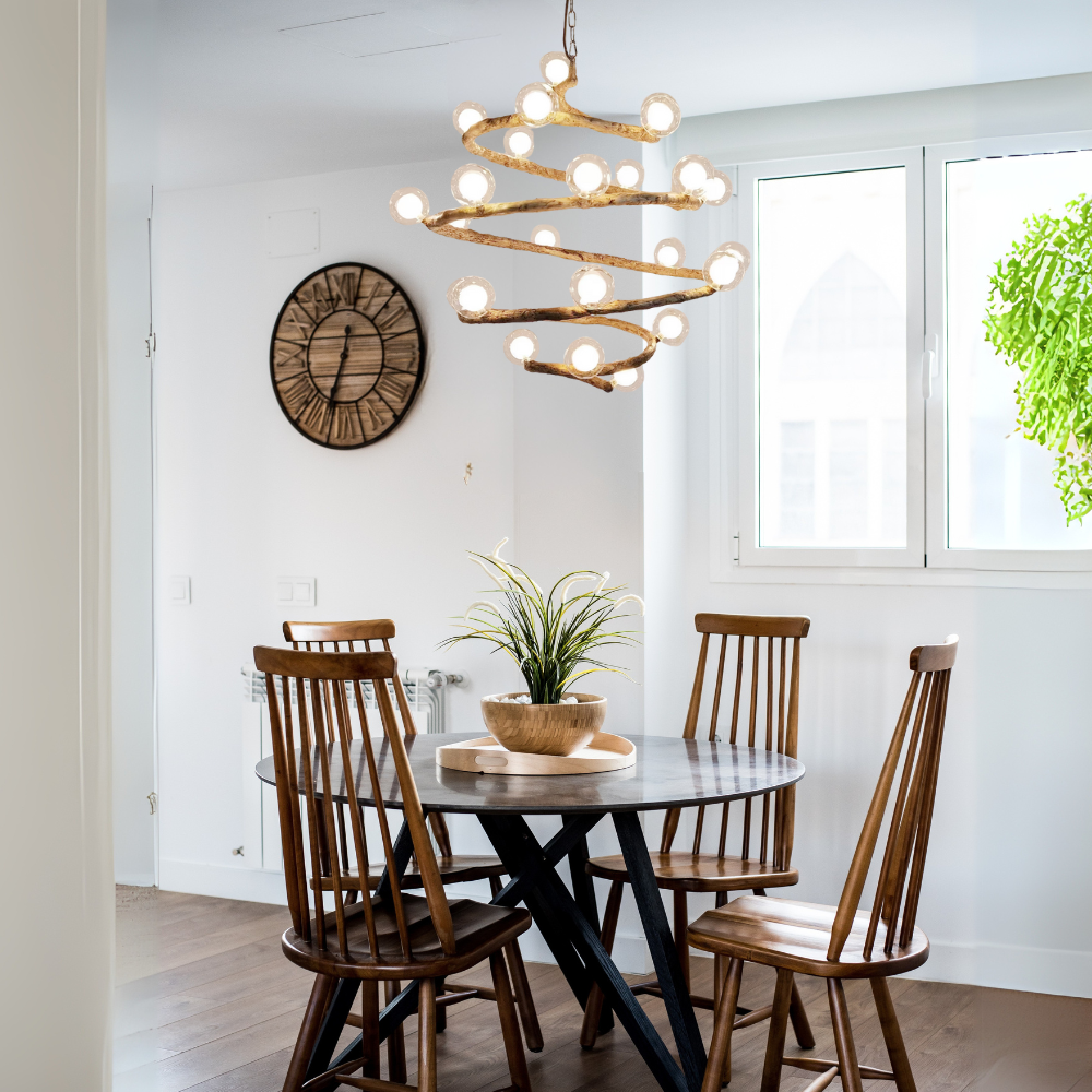 Spiral Nordic Rustic Tree Chandelier