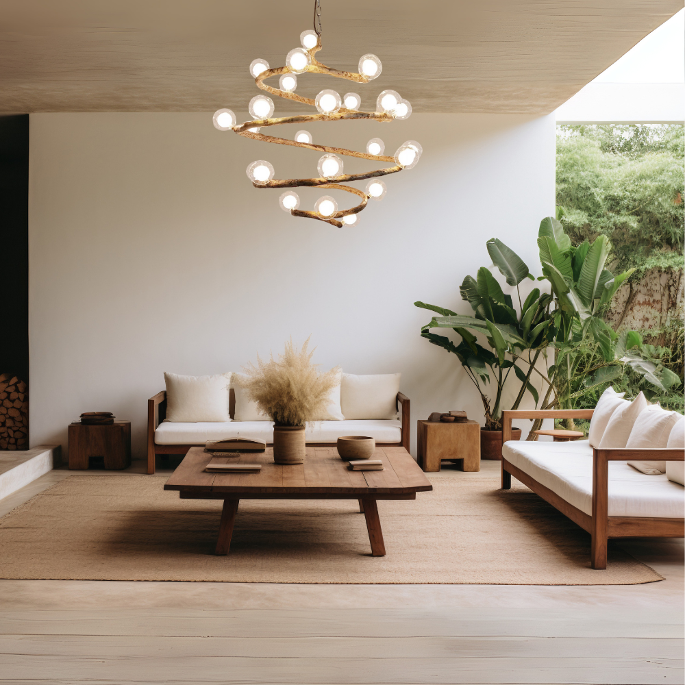 Spiral Nordic Rustic Tree Chandelier