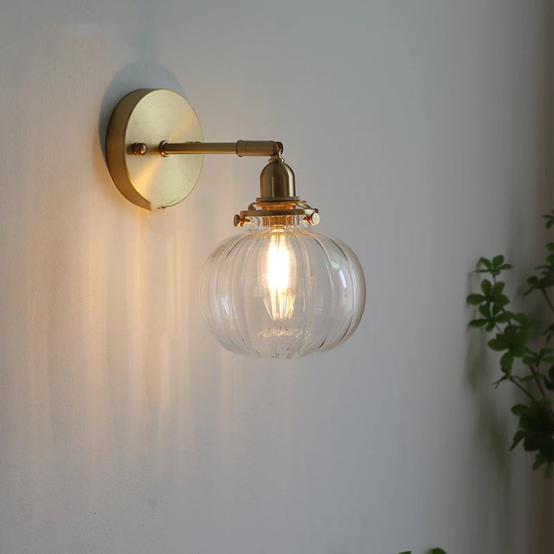 Textured Glass Globe Wall Lamp