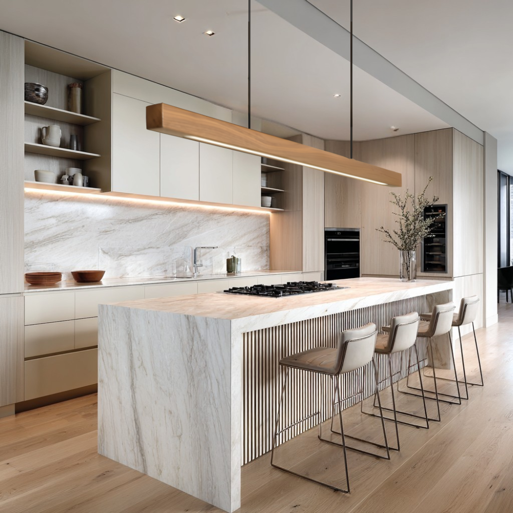Wood Linear Suspension Chandelier
