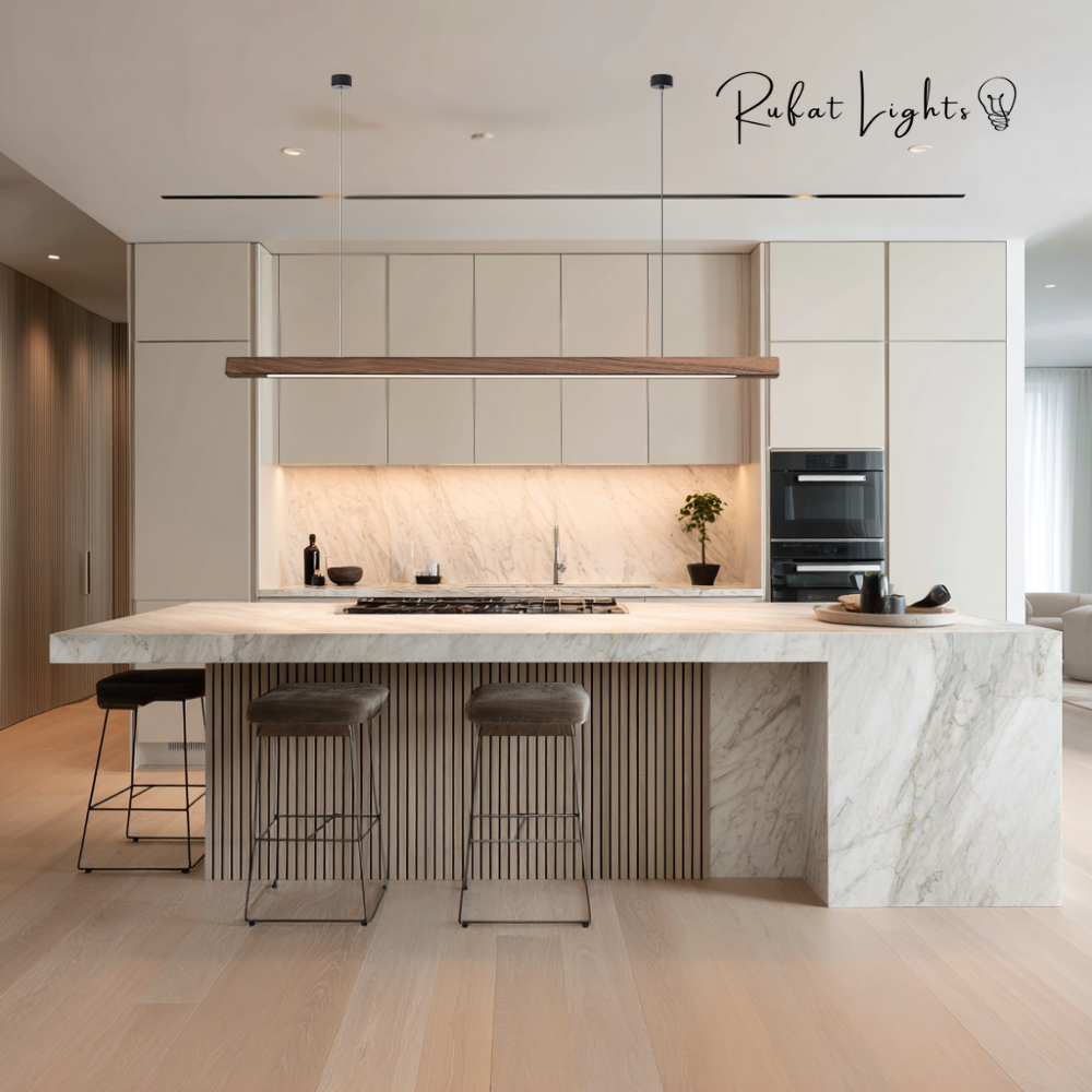 Wood Linear Suspension Chandelier