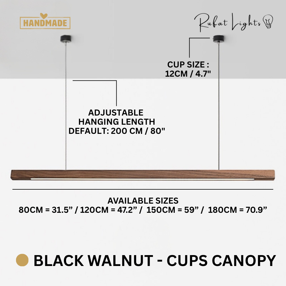 Wood Linear Suspension Chandelier