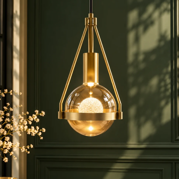 Blowball Gold Crystal Pendant Light