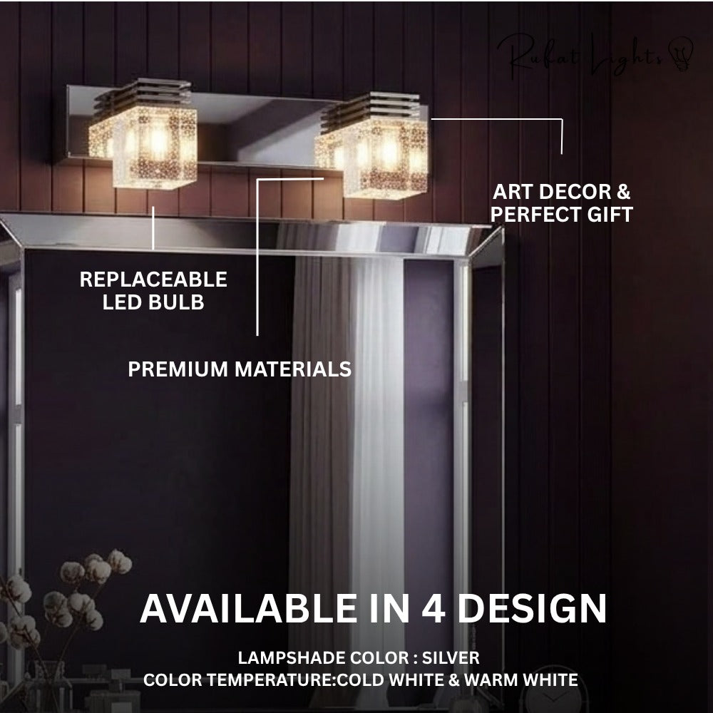 Crystal Sconce LED Wall Lamp features: replaceable LED bulb, art decor and perfect gift, premium materials, available in 4 designs