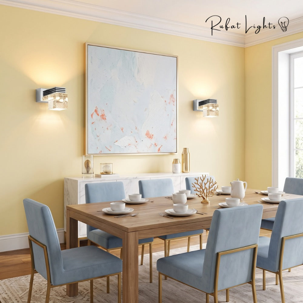 Crystal Sconce LED Wall Lamp in a dining room