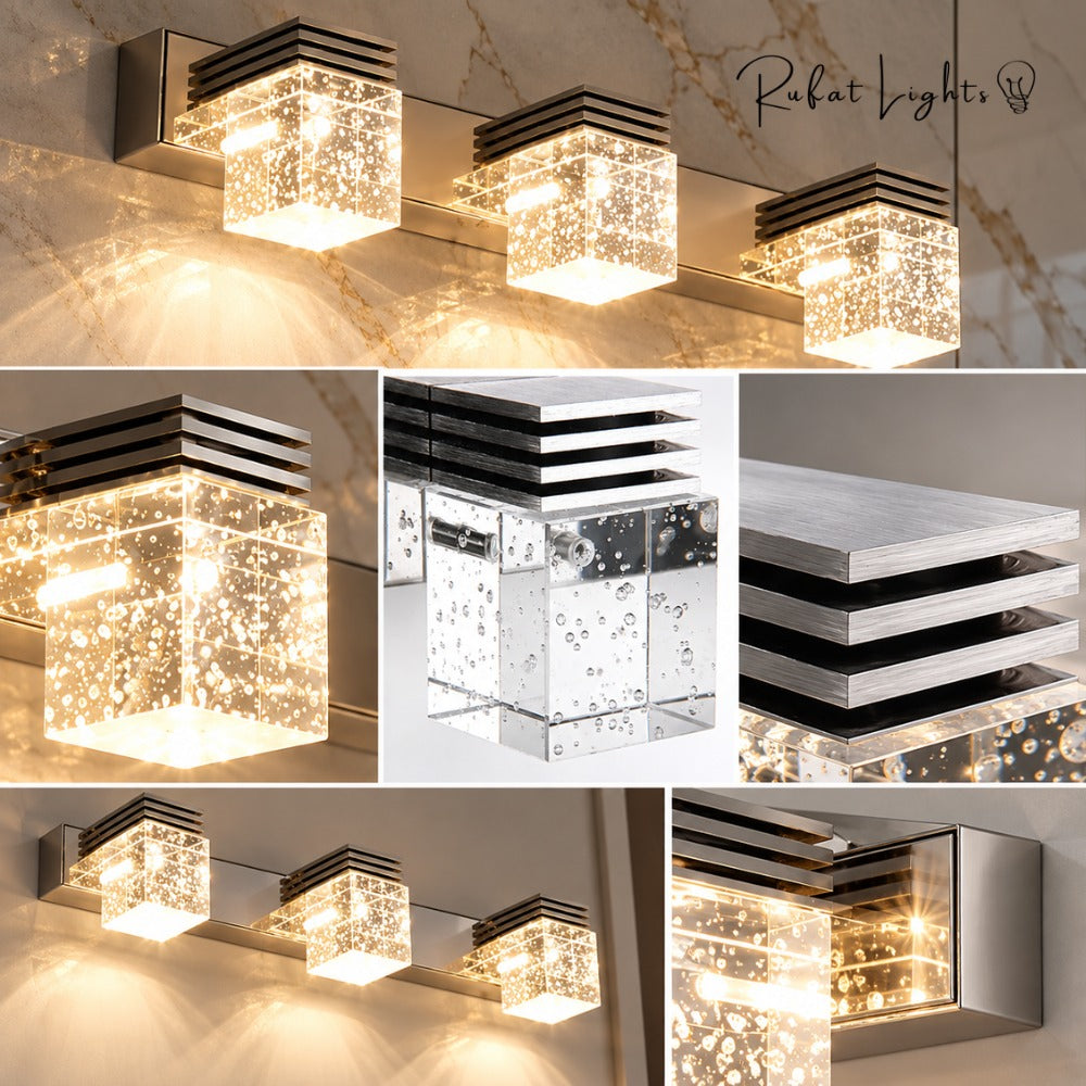 Crystal Sconce LED Wall Lamp crystal cube details
