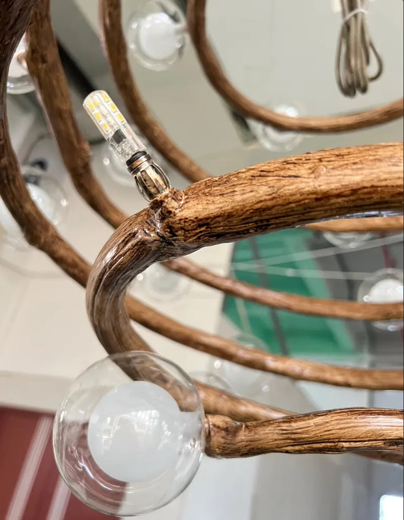 Spiral Nordic Rustic Tree Chandelier