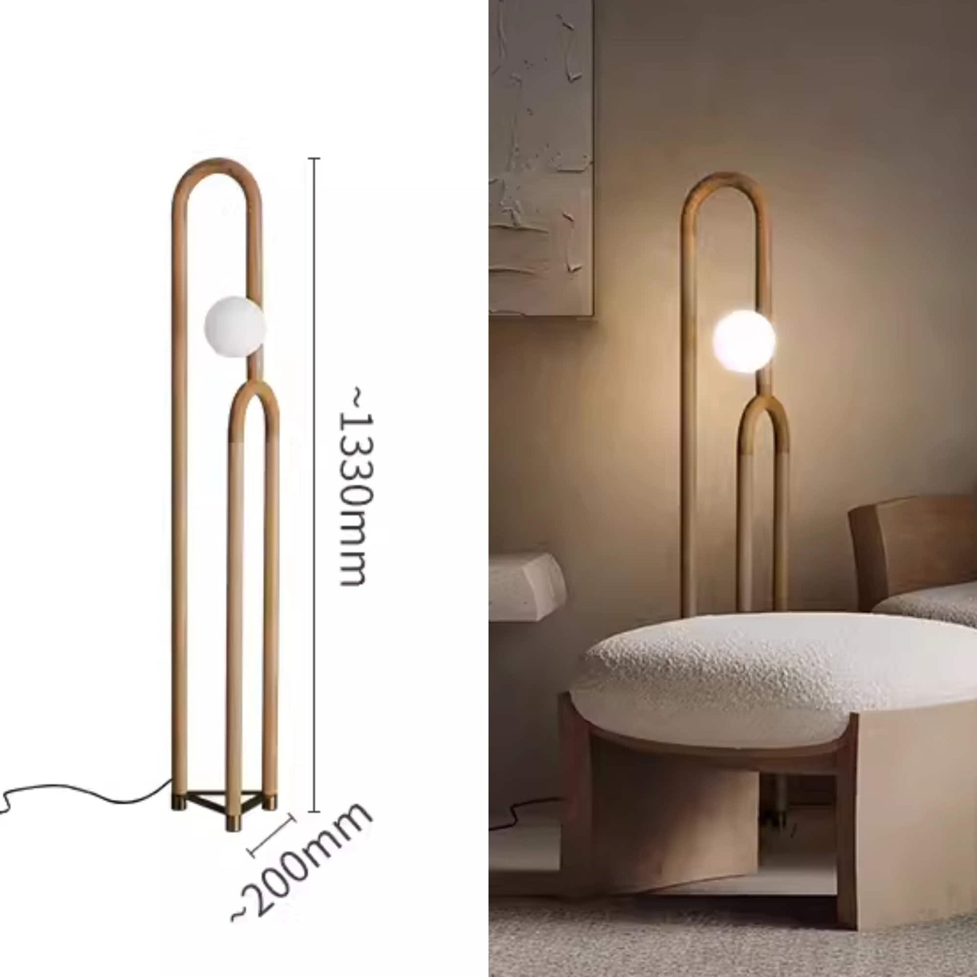 Nordic Wooden Floor Lamp