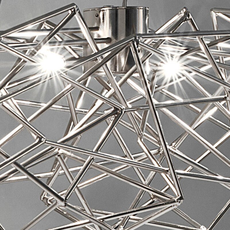 Italian Design Silver Stainless Steel Chandelier