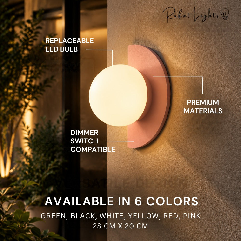 Minimalist Arc Colorful Nordic Wall Lamp Sconce Light Fixtures features: replaceable LED bulb, premium materials, dimmer switch compatible, available in 6 colors