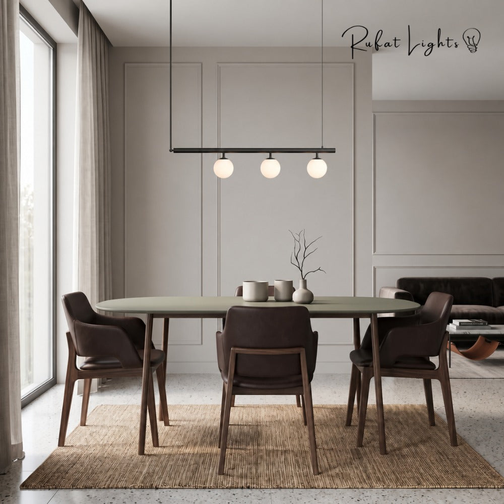 Modern Branch Globe Pendant Minimalist Light Chandelier black above a dining table